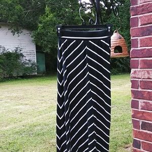 Black and white striped  skirt